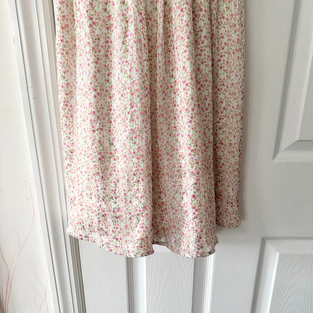 For Love & Lemons Colleen Ivory Red Floral Bustier Mini Babydoll Dress Medium - Picture 4 of 10
